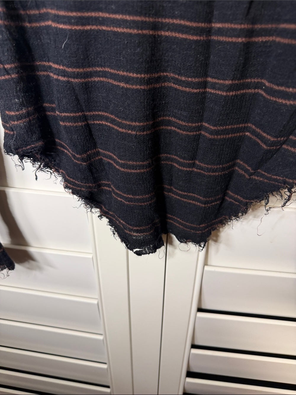We The Free Black Long-Sleeve Striped Scoop Neck Top with Brown Stripes - Picture 2 of 4